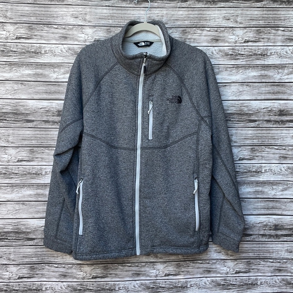 Men’s North Face Marled Gray Sweatshirt Jacket-L